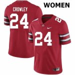 NCAA Ohio State Buckeyes Women's #24 Marcus Crowley Scarlet Nike Football College Jersey WYM5345TB